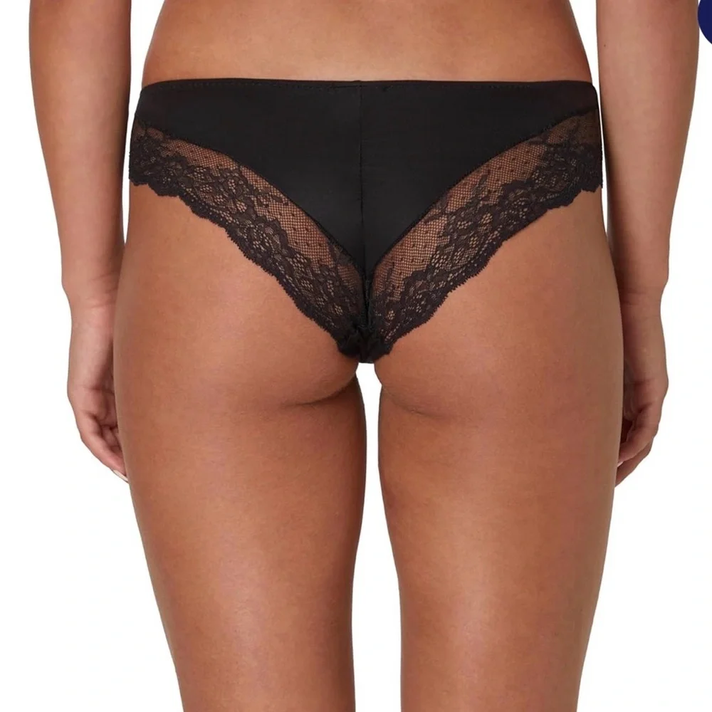 Maidenform Black Lace Tanga Underwear 3 Pack Womens Small NWT